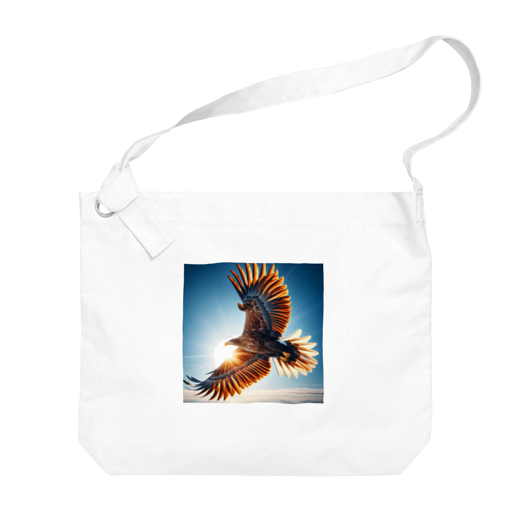 アニマルペイントの鷲のグッズ Big Shoulder Bag