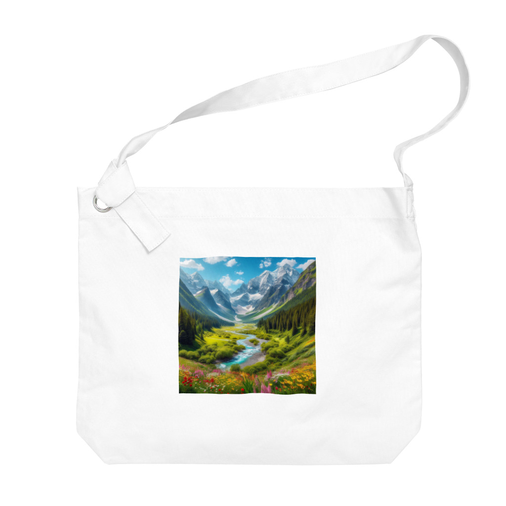 130Saitohの山間の風景 Big Shoulder Bag