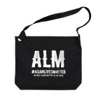 SANKAKU DESIGN STOREのAsian Lives Matter。 白 Big Shoulder Bag