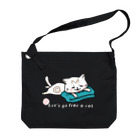 夜猫商店ののんびり猫のビックバック Big Shoulder Bag