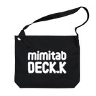 mimitabDECK.Kの耳たぶでっけー（白ロゴ） Big Shoulder Bag