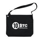 10BTCの10BTC(White-Logo) Big Shoulder Bag
