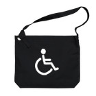 お絵かき屋さんの車椅子マーク（白） Big Shoulder Bag