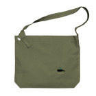 kujiraの店のkujiracamp 茶文字 Big Shoulder Bag