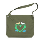 いっぷく処 てんてんのなかよしうさ Big Shoulder Bag