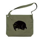 タバタ画房のふてぶてしいクロねこ Big Shoulder Bag