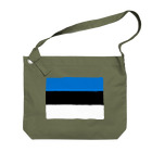お絵かき屋さんのエストニアの国旗 Big Shoulder Bag