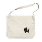 Sakuyapのクロネコの絵のビッグショルダーバッグ Big Shoulder Bag