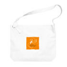 gk_Breath.のボックスロゴ。(Orange) Big Shoulder Bag