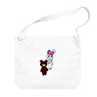 YAG STOREの娘の絵シリーズ～rabbit＆bear～ Big Shoulder Bag