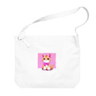 Officefaceのリボン猫ちゃん Big Shoulder Bag