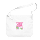 ピンク系水彩画のピンクのバラ Big Shoulder Bag