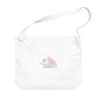 zanzan shopのうさぎとお花と青い鳥 Big Shoulder Bag