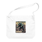 HappyFaceMarketのゴジラになりたい猫 CATZILLA Big Shoulder Bag