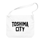 JIMOTOE Wear Local Japanの豊島区 TOSHIMA CITY ロゴブラック ビッグショルダーバッグ