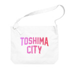 JIMOTOE Wear Local Japanの豊島区 TOSHIMA CITY ロゴピンク ビッグショルダーバッグ