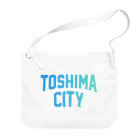 JIMOTOE Wear Local Japanの豊島区 TOSHIMA CITY ロゴブルー ビッグショルダーバッグ