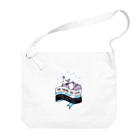 SANKAKU DESIGN STOREのNO SAKE NO LIFE。 レトロな紫×青 Big Shoulder Bag