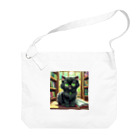 yoiyononakaの図書室の黒猫01 Big Shoulder Bag
