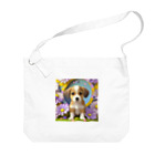 chan-takehaniの陽気な子犬と春の花々 Big Shoulder Bag