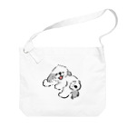 ぺろぺろぺろぺろ【せいこせんせい】のシーズー ニコニコ 　グレー　【せいこせんせい】犬 Big Shoulder Bag