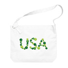 junichi-goodsのバルーン文字「USA」（緑色系） Big Shoulder Bag