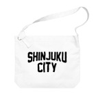 JIMOTOE Wear Local Japanの新宿区 SHINJUKU CITY ロゴブラック Big Shoulder Bag