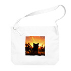 猫との風景の夕焼けと猫001 Big Shoulder Bag