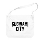 JIMOTOE Wear Local Japanの杉並区 SUGINAMI CITY ロゴブラック ビッグショルダーバッグ