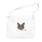 わかばックス工房のグレーのネコちゃん♡ Big Shoulder Bag
