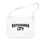 JIMOTOE Wear Local Japanの葛飾区 KATSUSHIKA CITY ロゴブラック Big Shoulder Bag