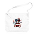 HappyFaceMarketのアメリカ独立記念日テディベア Happy 4th of July Big Shoulder Bag