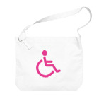 お絵かき屋さんの車椅子マーク（ピンク） Big Shoulder Bag