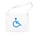 お絵かき屋さんの車椅子マーク（青） Big Shoulder Bag