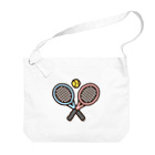 お絵かき屋さんのテニスのラケットとボール Big Shoulder Bag