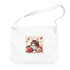 Y m @Y's shopの猫と薔薇 Big Shoulder Bag