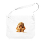 AQUAMETAVERSEのキャプをかぶった可愛い子犬 Marsa 106 Big Shoulder Bag