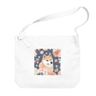 Grazing Wombatの日本画風、柴犬と桜２-Japanese-style painting of a Shiba Inu with cherry blossoms 2 Big Shoulder Bag