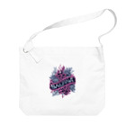 N SAUNA LOGOのネオン風花柄サウナロゴ11　花柄ver.4 Big Shoulder Bag