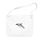 Wakameleonの白黒イルカ Big Shoulder Bag