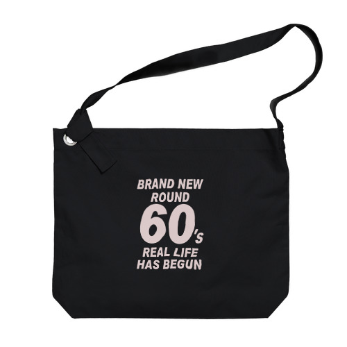 ROUND60 / 還暦＆アラ還を軽やかにすごすロゴ(濃色用) Big Shoulder Bag