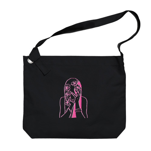 ピンク女の子ちゃん Big Shoulder Bag