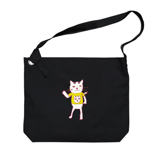 こんなふうに見えるニャン（ねこシンプル）【復刻シリーズ】 Big Shoulder Bag