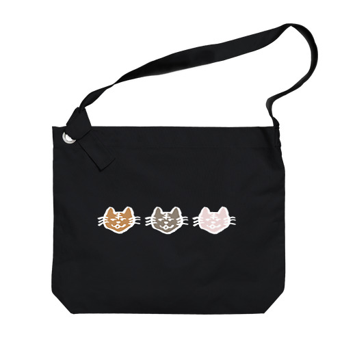 ねこ様　白 Big Shoulder Bag