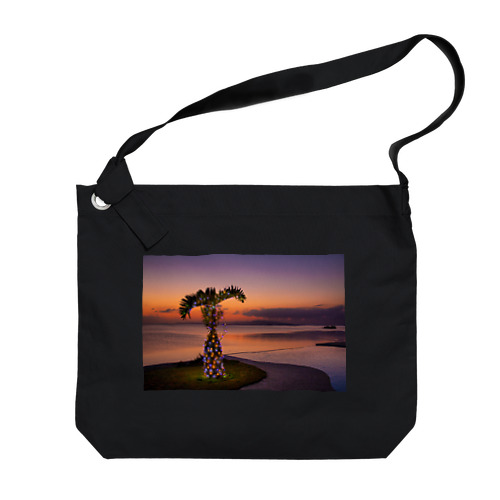 Palmtree and sunset Big Shoulder Bag