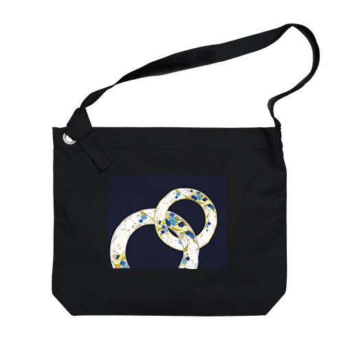 和と輪　(紺色) Big Shoulder Bag