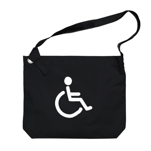 車椅子マーク（白） Big Shoulder Bag
