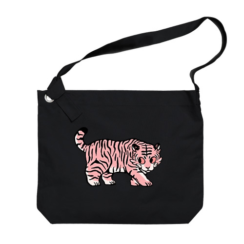 ピンクのトラ Big Shoulder Bag
