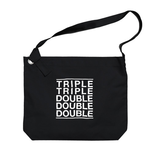 T2D3（白プリント）ショルダーバッグ Big Shoulder Bag