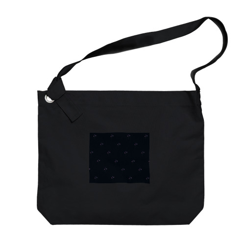 navy × little flower pattern Big Shoulder Bag